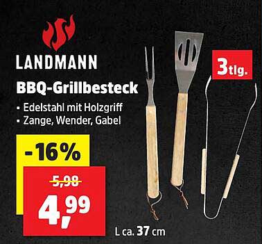 LANDMANN BBQ-Grillbesteck 3-tlg.