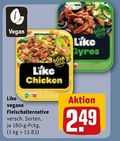 Like vegane Fleischalternative, verschiedene Sorten je 180-g-Packung