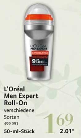 L’Oreal Men Expert Roll-On verschiedene Sorten 50-ml-Stück