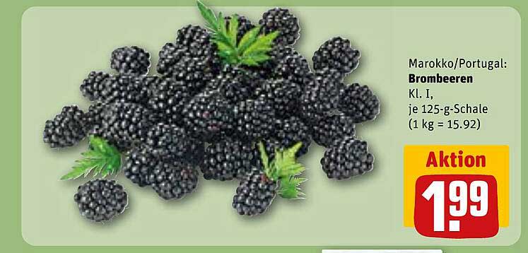 Marokko/Portugal: Brombeeren, Kl. I, je 125-g-Schale