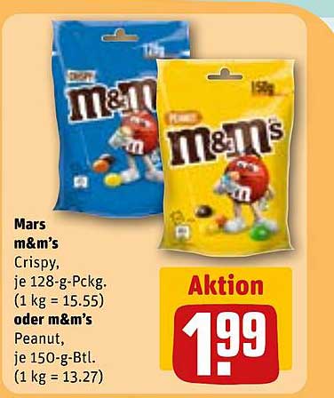 Mars m&m's Crispy und Peanut Angebote