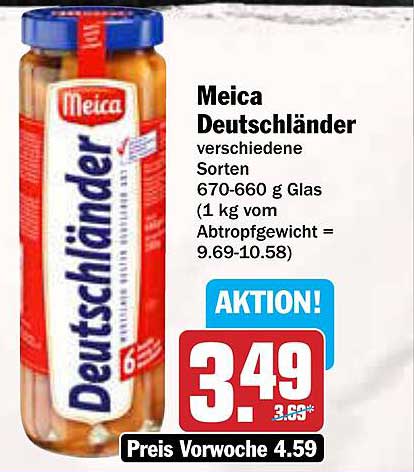 Meica Deutschländer verschiedene Sorten 670-660 g Glas