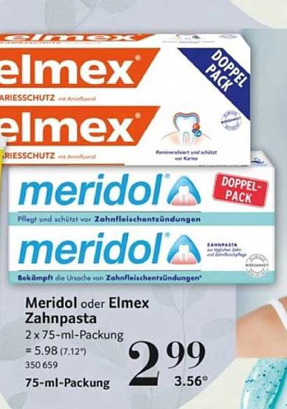 Meridol oder Elmex Zahnpasta im Doppelpack