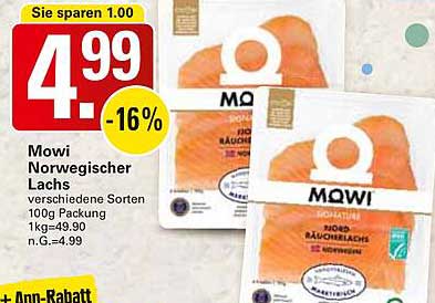 Mowi Norwegischer Lachs - Verschiedene Sorten 100g Packung