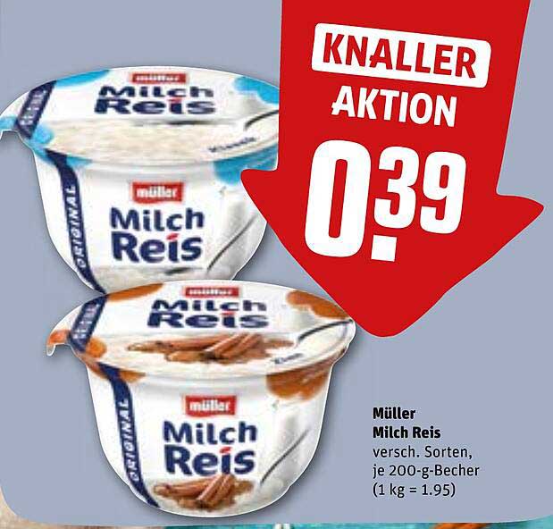 Müller Milch Reis - verschiedene Sorten, je 200-g-Becher