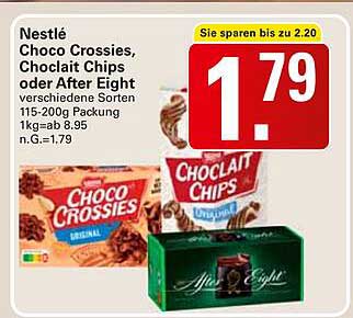 Nestlé Choco Crossies, Chocolait Chips oder After Eight 115-200g - Jetzt zum Vorzugspreis!