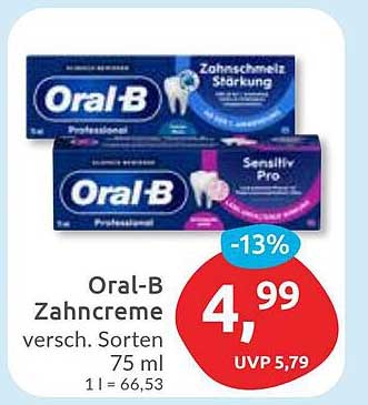 Oral-B Zahnpasta verschiedene Sorten 75 ml