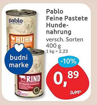 Pablo Feine Pastete Hundenahrung - verschiedene Sorten, 400 g