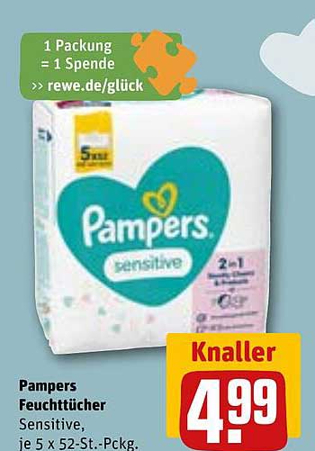 Pampers Feuchttücher Sensitive, je 5 x 52-St.-Pckg.