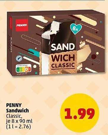 PENNY Sandwich Classic, je 8 x 90 ml für nur 1,99