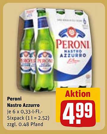 Peroni Nastro Azzurro 6 x 0,33 l Sixpack