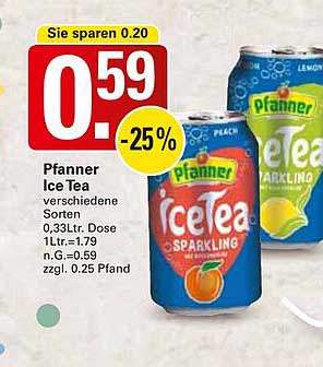 Pfanner Ice Tea verschiedene Sorten 0,33 L Dose