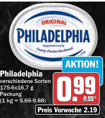 Philadelphia verschiedene Sorten 175g