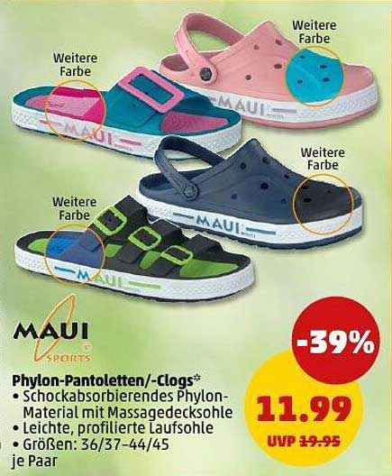 Phylon-Pantoletten/Clogs von MAUI Sports - jetzt zum unschlagbaren Preis!