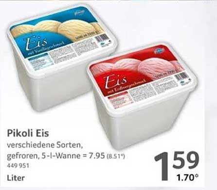 Pikoli Eis, verschiedene Sorten, gefroren, 5-I-Wanne