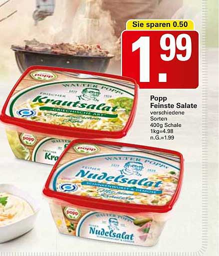 Popp Feinstes Salate – 400g Schale für nur 1,99 €