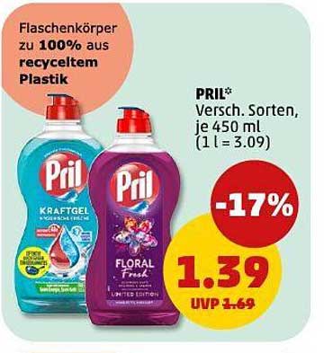 Pril Geschirrspülmittel 450 ml – Floral Fresh und Kraftgel