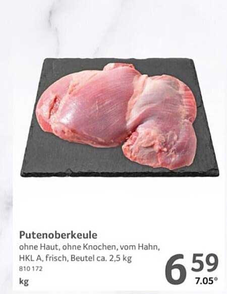 Putenoberkeule ohne Haut und Knochen, frisch vom Hahn