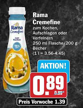 Rama Cremefine zum Kochen, Aufschlagen oder Verfeinern