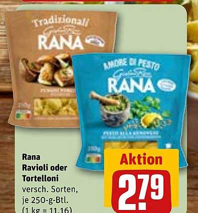 Rana Ravioli oder Tortelloni - Verschiedene Sorten, je 250-g-Btl.