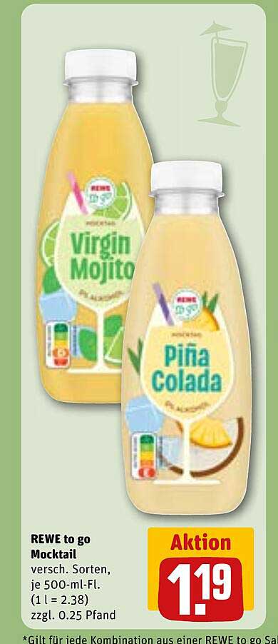 REWE to go Mocktail - Virgin Mojito & Piña Colada