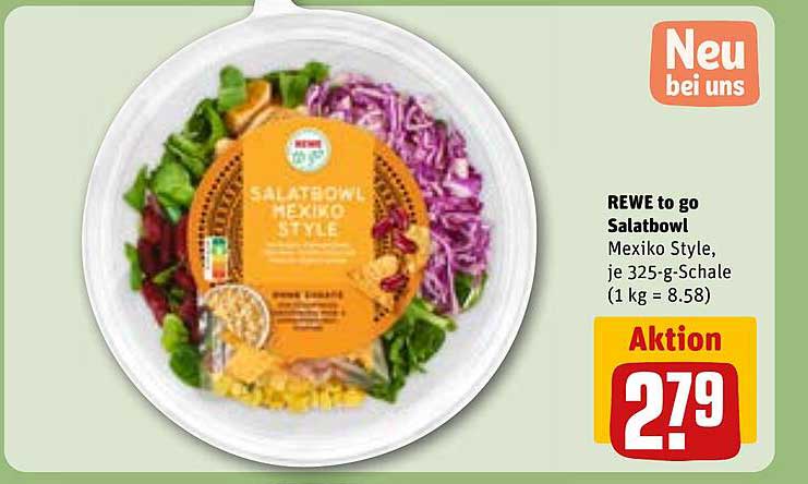 REWE to go Salatbowl Mexiko Style, je 325-g-Schale