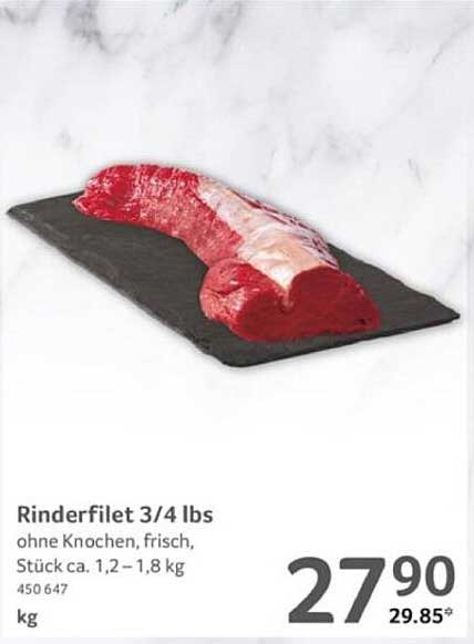 Rinderfilet 3/4 lbs ohne Knochen, frisch