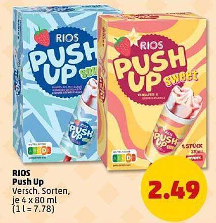 RIOS Push Up Eis, 4 x 80 ml - Sweet und Sour