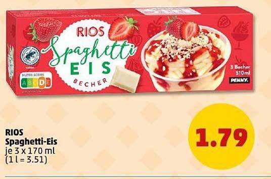 RIOS Spaghetti-Eis Becher je 3 x 170 ml