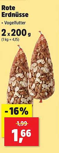 Rote Erdnüsse - Vogelfutter 2 x 200 g