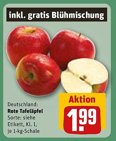 Rote Tafeläpfel - Aktion zu 1,99 €