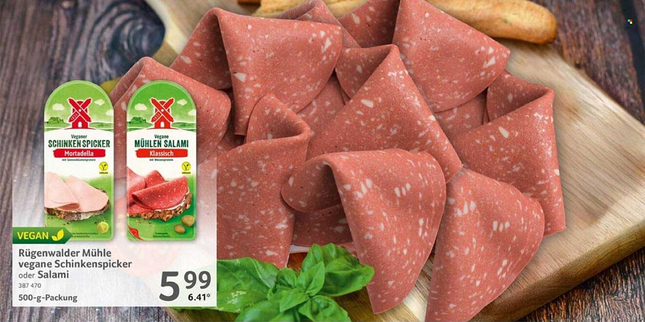 Rügenwalder Mühle vegane Schinkenspicker oder Salami 500 g-Packung
