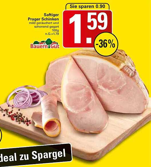 Saftiger Prager Schinken - mild geräuchert und schonend gegart
