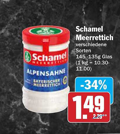 Schamel Meerrettich verschiedene Sorten 145-135g Glas