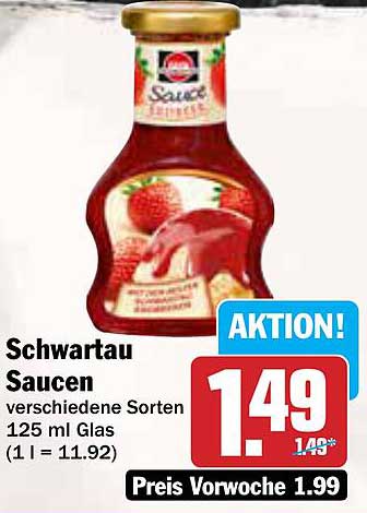 Schwartau Saucen verschiedene Sorten 125 ml Glas