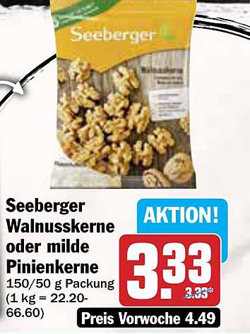 Seeberger Walnusskerne oder milde Pinienkerne