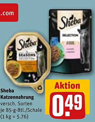 Sheba Katzennahrung verschiedene Sorten 85-g-Btl./Schale