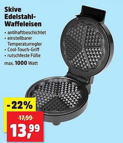 Skive Edelstahl-Waffeleisen