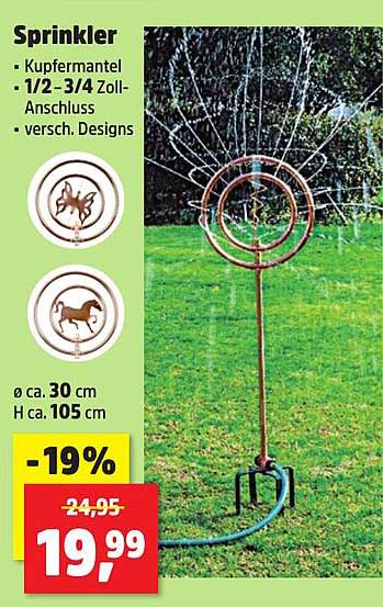 Sprinkler mit Kupfermantel – Verschiedene Designs
