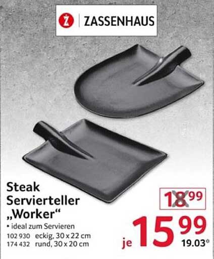 Steak Servierteller „Worker“ von Zassenhaus