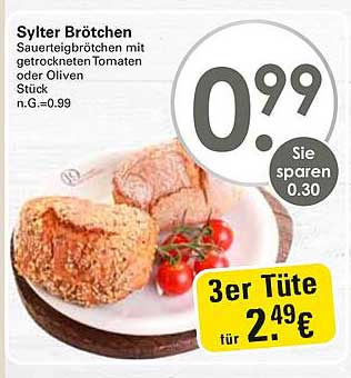 Sylter Brötchen - Saureteigbrötchen mit getrockneten Tomaten oder Oliven