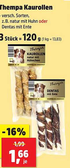 Thempa Kaustangen in verschiedenen Sorten - Natur mit Huhn oder Dentas mit Ente