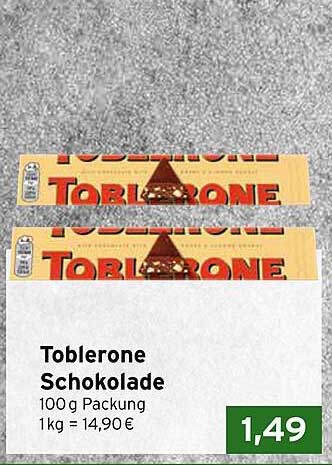 Toblerone Schokolade 100 g Packung