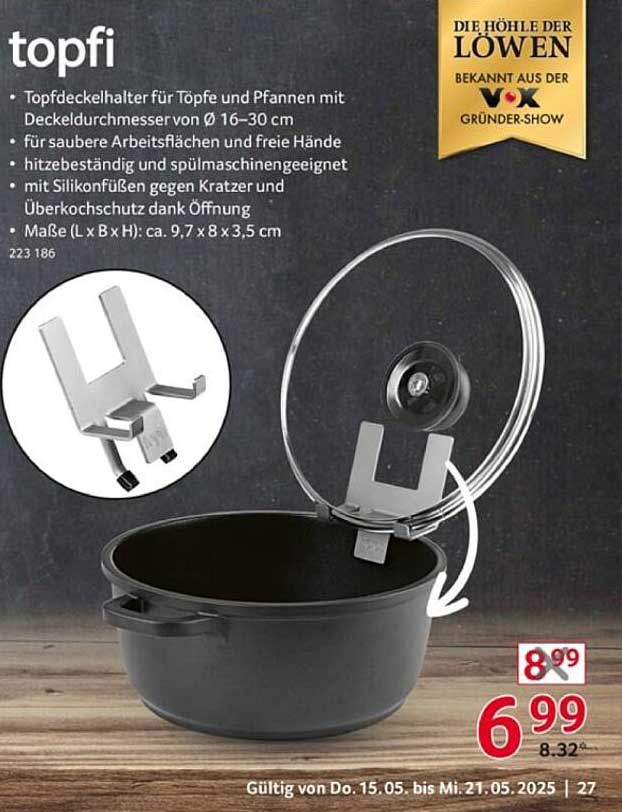 Topfdeckelhalter für Töpfe und Pfannen von topfi