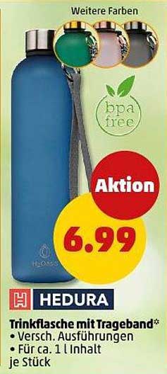 Trinkflasche mit Trageband von Hedura