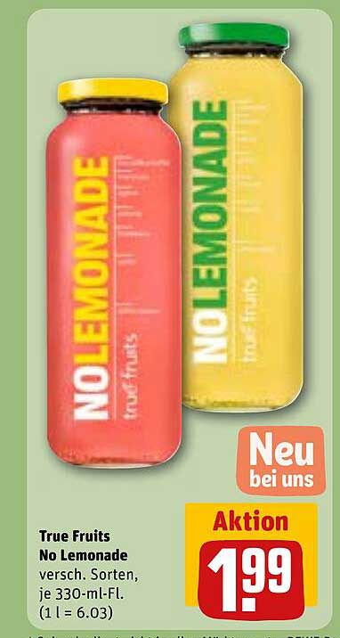 True Fruits No Lemonade - Verschiedene Sorten