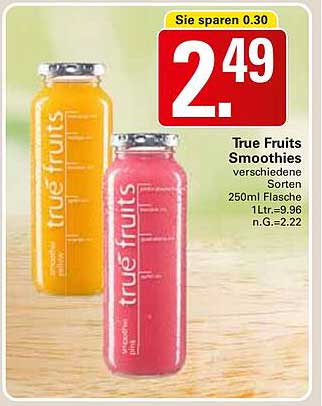 True Fruits Smoothies verschiedene Sorten 250ml Flasche
