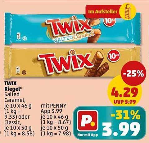 TWIX Riegel Salted Caramel, 10x 46 g - Nur mit PENNY App!