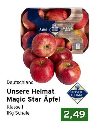 Unsere Heimat Magic Star Äpfel 1kg Schale