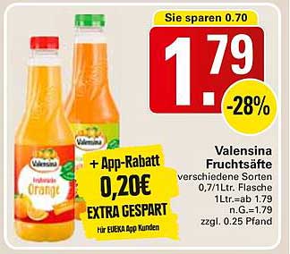 Valensina Fruchtsäfte - verschiedene Sorten 0,7l Flasche